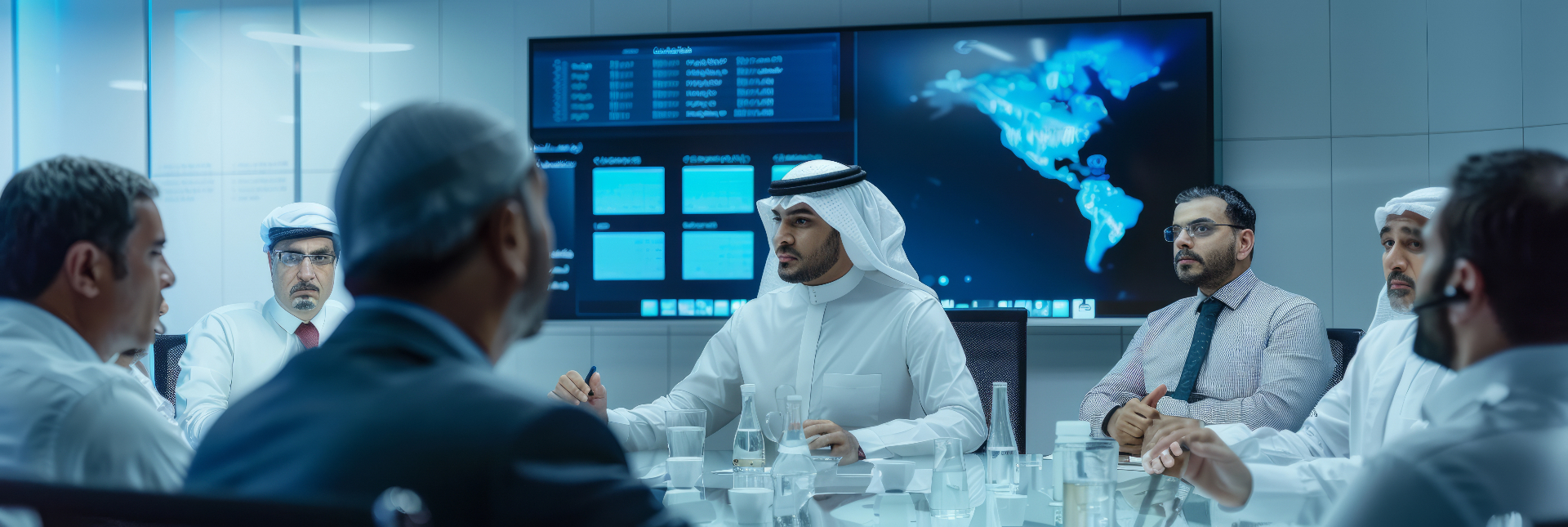 Health economics workshop with UAE and GCC leaders reviewing global health data.